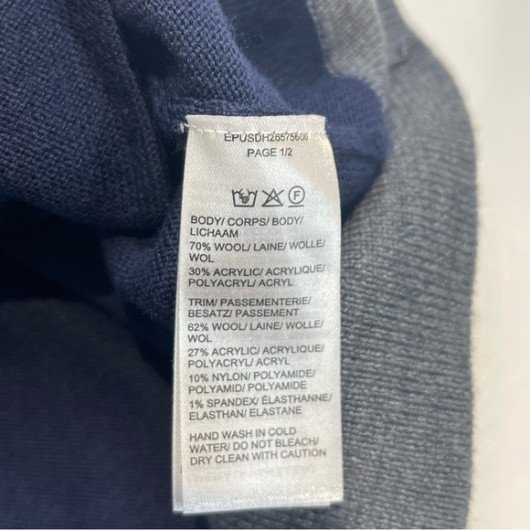 Saks Fifth Avenue Navy Blue Wool Cardigan Size Medium - Picture 5 of 7